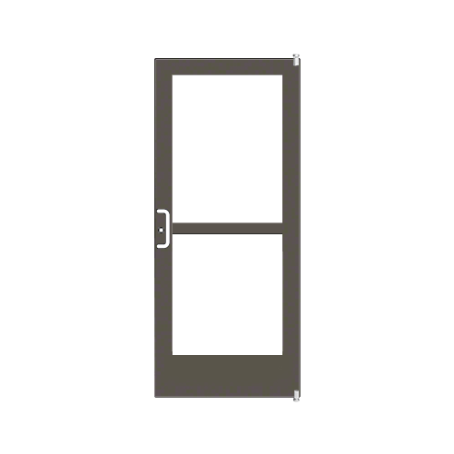 Bronze Black Anodized Custom Single Series 400 Medium Stile Offset Pivot Entrance Door With Panic for Overhead Concealed Door Closer