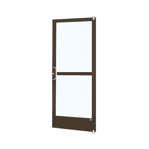 Bronze Black Anodized Custom Single Series 250 Narrow Stile Offset Pivot Entrance Door With Panic for Overhead Concealed Door Closer