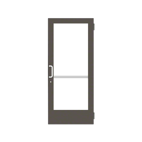 Bronze Black Anodized Custom Single Series 400 Medium Stile Butt Hinged Entrance Door for Surface Mount Door Closer