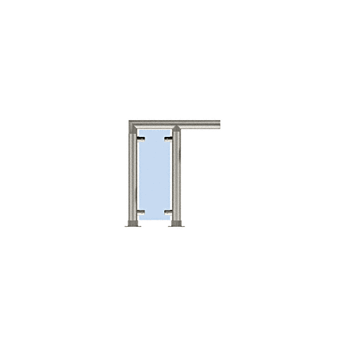 Brushed Stainless Contemporary 208 Series 1-1/2" Tubing Glass On Top, Front, and One or Both Ends Sneeze Guard