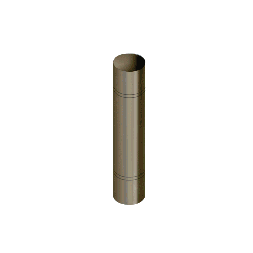Polished Bronze Bollard 9" Round with Domed Top and Double Line Accents