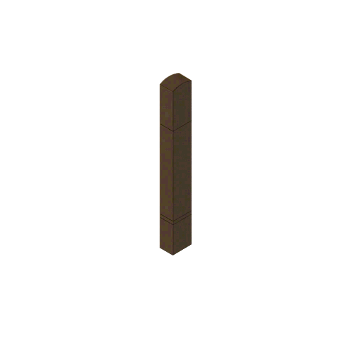 Oil Rubbed Bronze Bollard 6" x 4" Rectangular with Domed Top and Double Line Accents