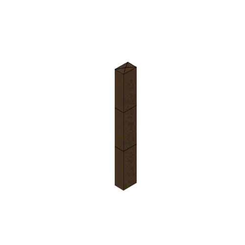 Oil Rubbed Bronze Bollard 6" x 4" Rectangular with Raised Top and Single Line Accents