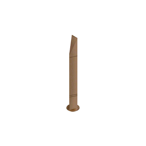 Polished Bronze Bollard 4" x 4" Triangular with Angled Top and Double Line Accents