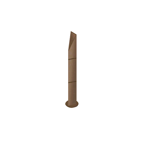 Polished Bronze Bollard 4" x 4" Triangular with Angled Top and Single Line Accents