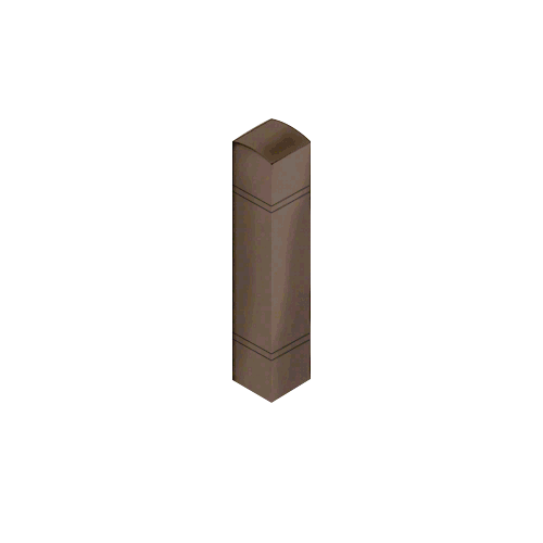 Polished Bronze Bollard 9" Square with Domed Top and Double Line Accents