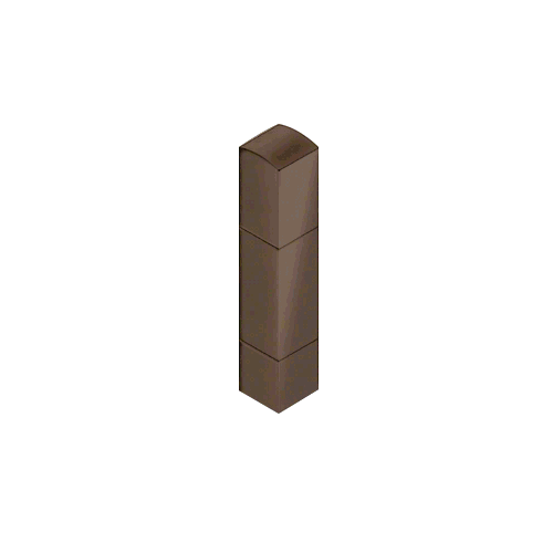 Polished Bronze Bollard 9" Square with Domed Top and Single Line Accents