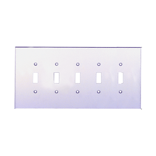 Clear Five-Gang Toggle Acrylic Mirror Plate
