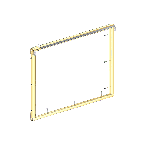 Brite Gold Anodized Wood End Showcase Radius Profile Front Assembly