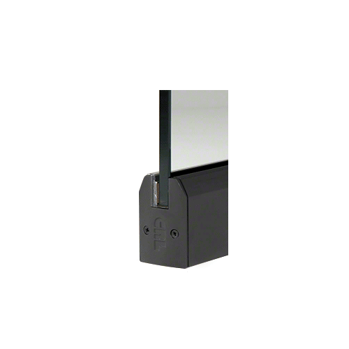 Black Powder Coat 1/2" Glass Low Profile Tapered Door Rail With Lock - 35-3/4" Length