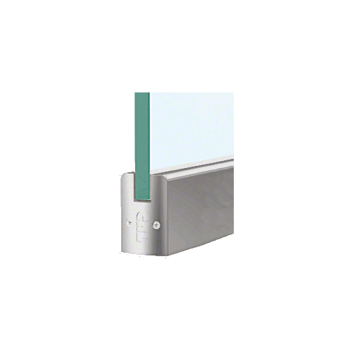 CRL DR2SBS38PL Brushed Stainless 3/8" Glass Low Profile Square Door Rail With Lock - 8" Patch