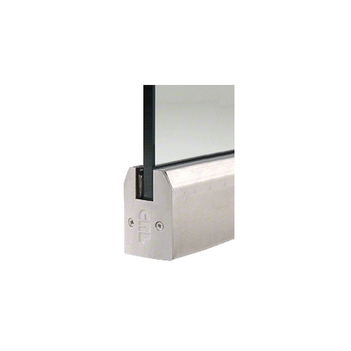 CRL DR2TBS12P Brushed Stainless 1/2" Glass Low Profile Tapered Door Rail Without Lock - 8" Patch