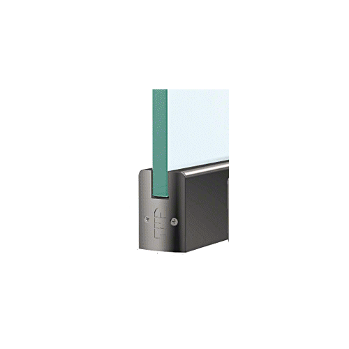 Black Powder Coated 3/8" Glass Low Profile Square Door Rail With Lock - 35-3/4" Length Black Powder Coated 3/8" Glass Low Profile Square Door Rail With Lock - 35-3/4" Length