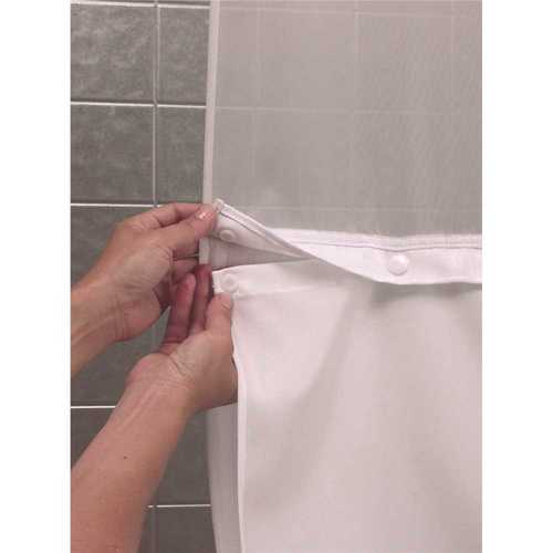 Hookless HBH40MYS0101SL77 Hookless 77 in. L Escape Hookless White Shower Curtain - pack of 12