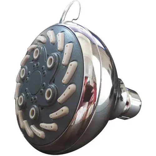 Lodging Star 550228 6-Spray 3.5 in. Single Wall Mount Fixed Adjustable Shower Head in Chrome