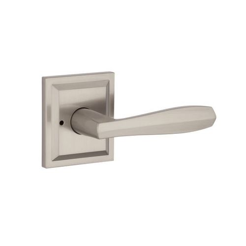 Privacy Torrey Pines Lever and Square Rose Satin Nickel Finish