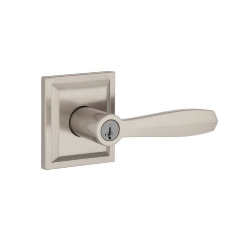 Entry Torrey Pines Lever and Square Rose Satin Nickel Finish