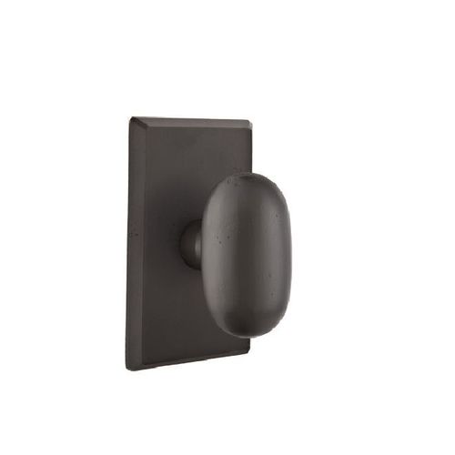 Bronze Egg Knob Dummy Pair With Style # 3 Rose Flat Black Finish