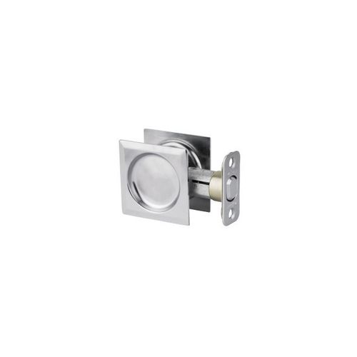 Square Pocket Door Passage Lock, Satin Chrome
