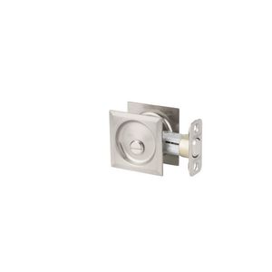 Kwikset 335SQT-15 Square Pocket Door Privacy Lock, Satin Nickel