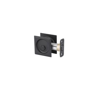 Kwikset 335SQT-514 Square Pocket Door Privacy Lock, Iron Black
