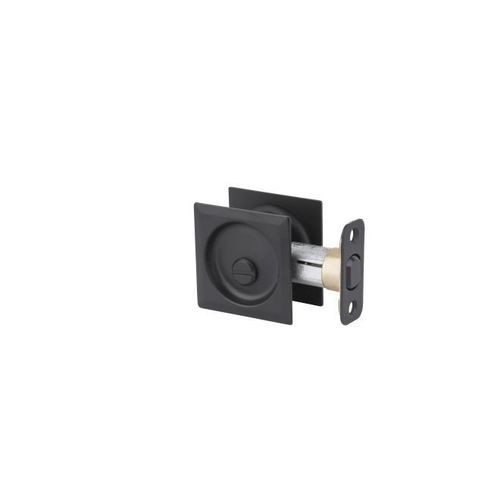 Square Pocket Door Privacy Lock, Iron Black