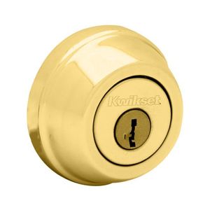 Kwikset 780-3SV1 Single Cylinder Deadbolt SmartKey with New Chassis with RCAL Latch and RCS Strike Bright Brass Finish