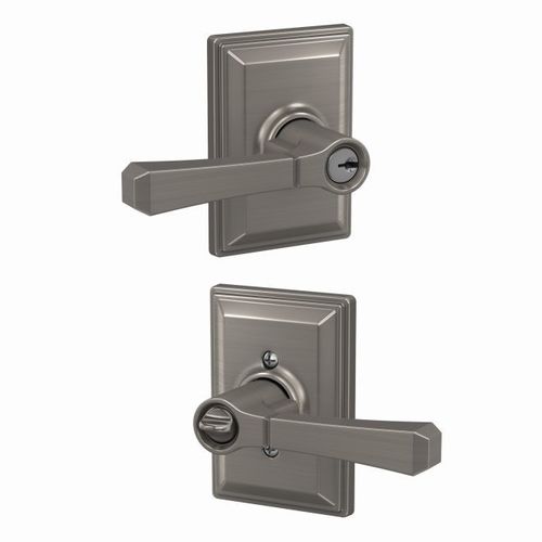 Rivington Lever with Grandville Rose Keyed Entry Lock C Keyway with 16086 Latch 10027 Strike Satin Nickel Finish