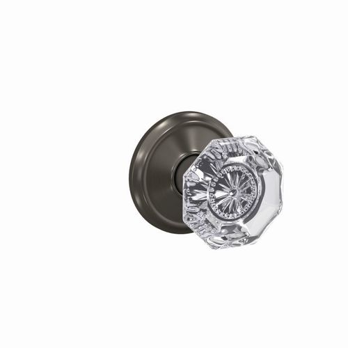 Alexandria Glass Knob with Alden Rose Non Turning Dummy Lock Black Stainless Finish