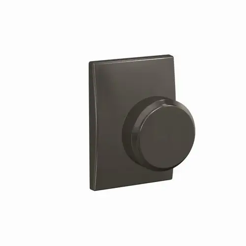 Bowery Knob with Century Rose Non Turning Dummy Lock Black Stainless Finish