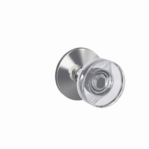 Dawes Glass Knob with Kinsler Rose Non Turning Dummy Lock Bright Chrome Finish