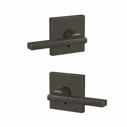 Latitude Lever with Collins Rose Non Turning Dummy Lock Black Stainless Finish