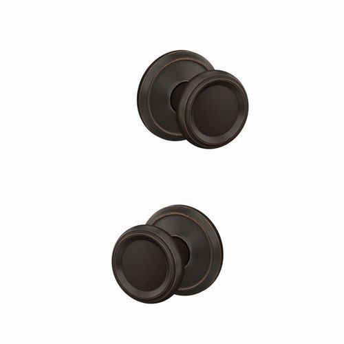 Offerman Knob with Alden Rose Non Turning Dummy Lock Aged Bronze Finish