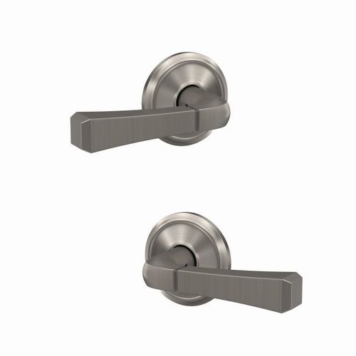 Rivington Lever with Alden Rose Passage and Privacy Lock with 16600 Latch and 10027 Strike Satin Nickel Finish