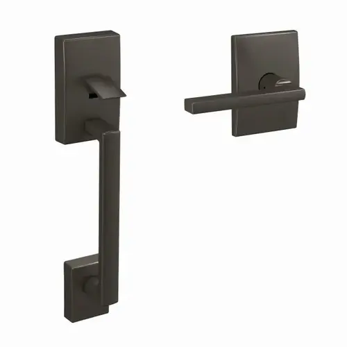Century with Latitude Lever with Century Rose Bottom Half Handleset with 16601 Latch and 10063 Strike Black Stainless Finish