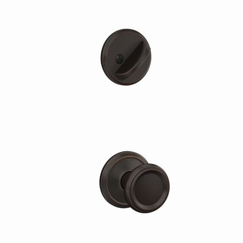 Offerman Knob with Alden Rose Interior Active Trim with 16680 Latch and 10269 Strike Aged Bronze Finish