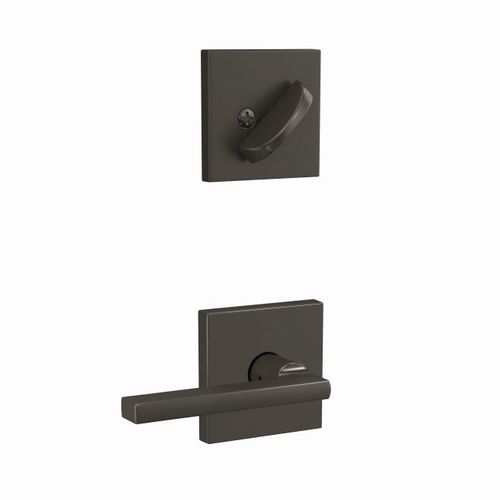 Latitude Lever with Collins Rose Interior Active Trim with 16680 Latch and 10269 Strike Black Stainless Finish