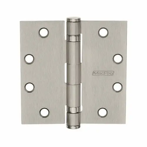 MacPro 4-1/2" x 4-1/2" Standard Weight Five Knuckle Square Corner Ball Bearing Hinge Satin Nickel Finish