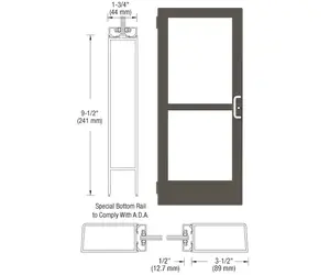 CRL-U.S. Aluminum CR41522R036 Bronze Black Anodized Single