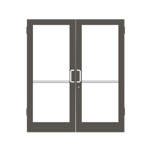 Bronze Black Anodized Custom Pair Series 400 Medium Stile Butt Hinged Entrance Doors for Surface Mount Door Closers