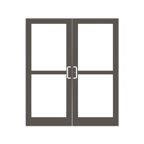 Class I Bronze Black Anodized Custom Pair Series 400 Medium Stile Center Pivot Entrance Doors For Panics and Overhead Concealed Door Closers
