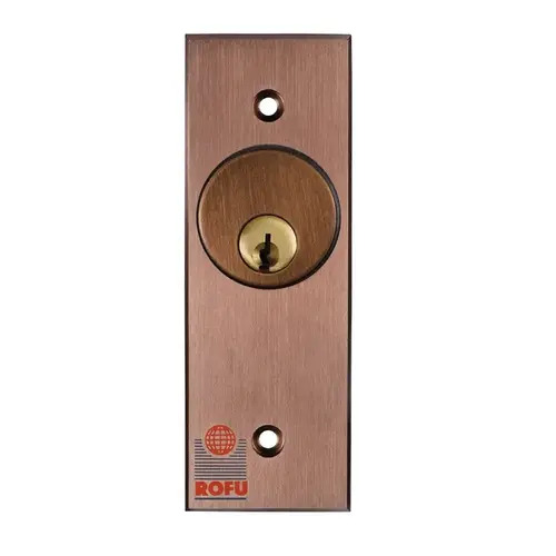 ROFU 9220 US40 KEY SWITCH, NARROW STILE MOM MOMENTARY SPDT 10A@250V / 15A@125V DARK BRONZE