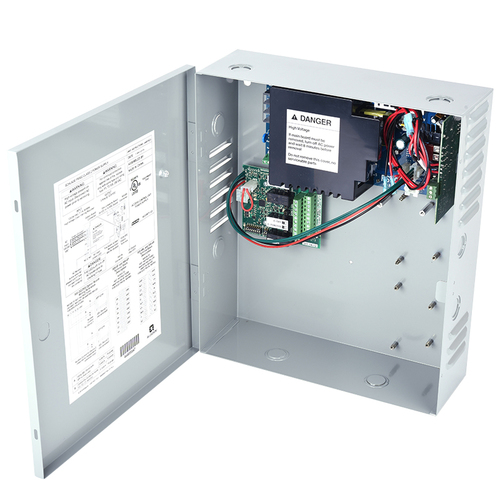 Von Duprin PS902-KL-4RL-BBK Base Power Supply (2A @ 12/24 VDC field selectable), 4 Relay board integrated logic for controlling security interlocks, auto operators and time delays, Battery Backup Kit, includes two 7A/hr batteries, Key lock