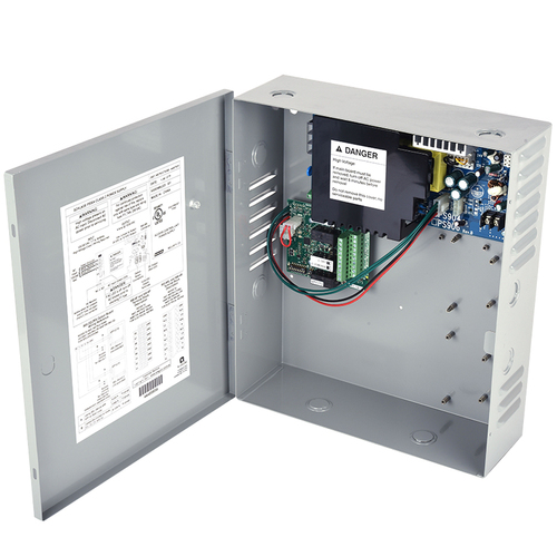 Von Duprin PS904-4RL Base Power Supply (4A @ 12/24 VDC field selectable), 4 Relay board integrated logic for controlling security interlocks, auto operators and time delays