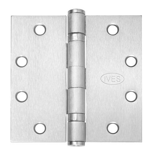 4 1/2" x 4" 5-Knuckle Ball Bearing Hinge, Standard Weight, 4-1/2" x 4", Satin Stainless Steel