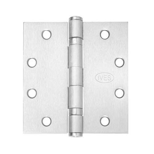 5-Knuckle Ball Bearing Hinge, Standard Weight, 5" x 4-1/2", Satin Chrome