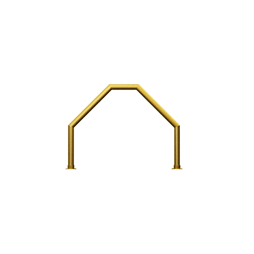 Polished Brass Elegant 110 Series 1-1/2" Tubing Glass On Top and Slants Only Sneeze Guard