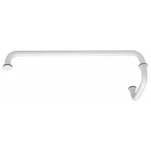 CRL SDP6TB24W White 24" Towel Bar With 6" Pull Handle Combination Set