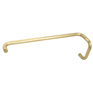 CRL BMNW6X24SB Satin Brass 6" Pull Handle and 24" Towel Bar BM Series Combination Without Metal Washers
