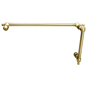 CRL C0L6X18BR Polished Brass Colonial Style Combination 6" Pull Handle With 18" Towel Bar